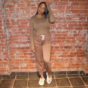 New with tags: Dark brown (Mocha) Set with Joggers and comfort+ long sleeve top
